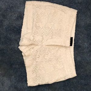 White knit shorts
